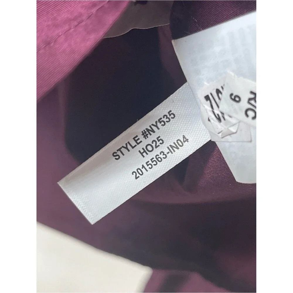 Madewell V-Neck Button-Front Top XS Dark Pomegranate Long Sleeve Workwear